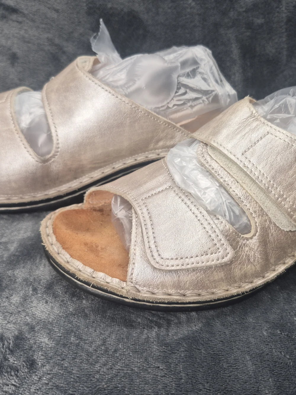 Finn Comfort Sansibar Pearl Leather Adjustable Strap Sandals Ws EU 39 D 8-8.5D - Picture 3 of 10
